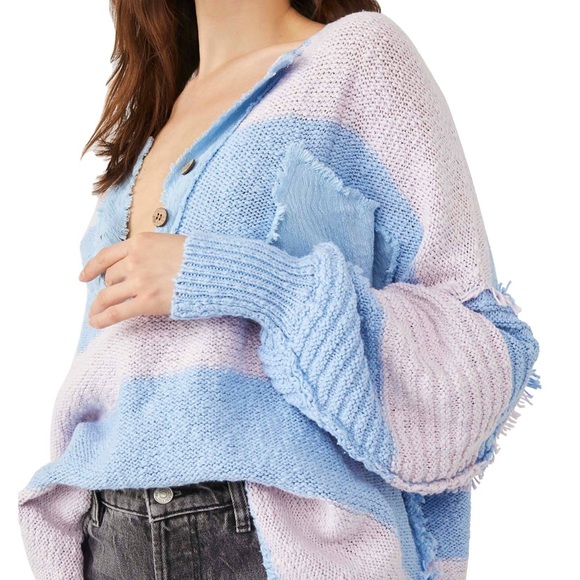 Free People Sweaters - Free people on the road sweater size small pink and blue